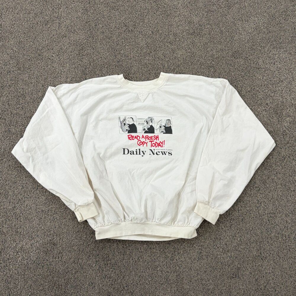 RARE Vintage 80s 90s Florida News Newspaper Comic Promo Long Sleeve Sz L/XL